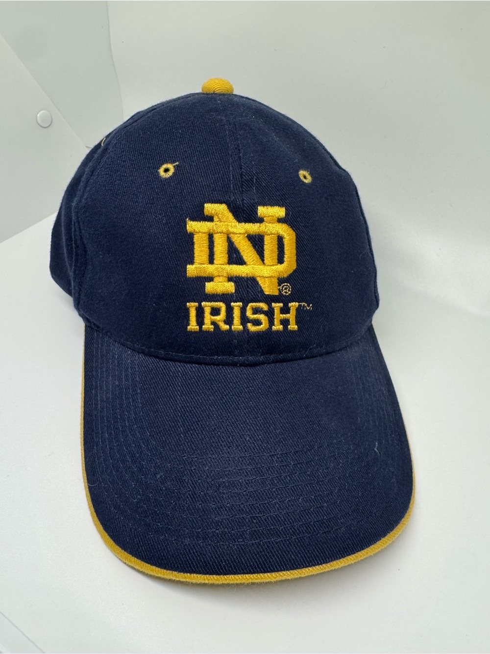 Navy and Gold Notre Dame Irish Embroidered Baseball Cap